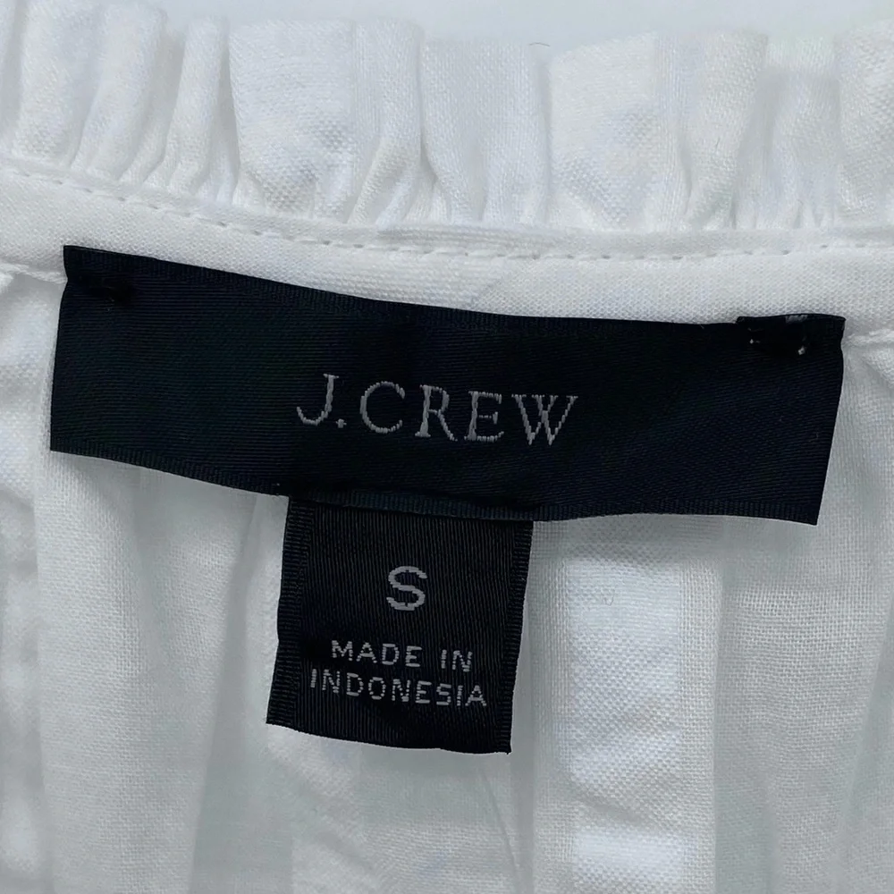 J.Crew White Cotton Puff Sleeve Blouse size S